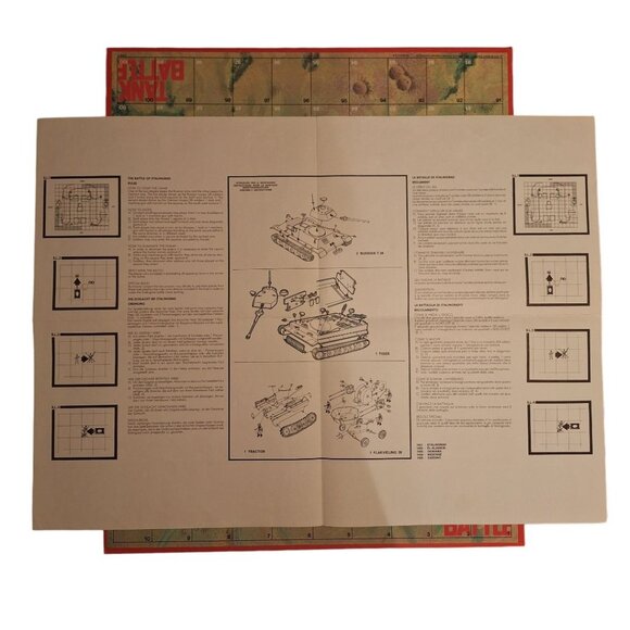 Milton Bradley Battle Tank Board Army Strategy Paper Grid 1975 Large Replacement - Picture 9 of 9
